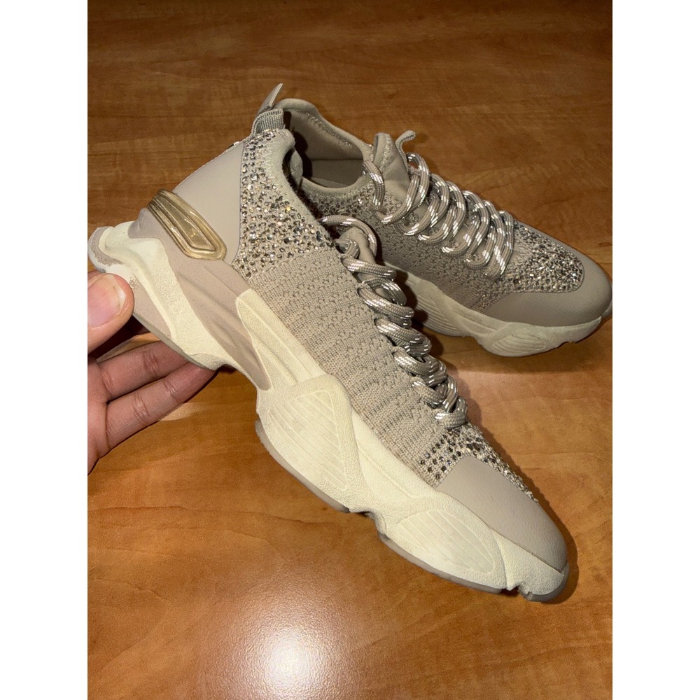 Steve‎ Madden Kids Maxima Rhinestone Chunky Sneakers Tan Gold Size 1 Kids